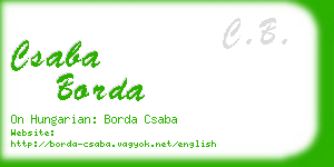 csaba borda business card